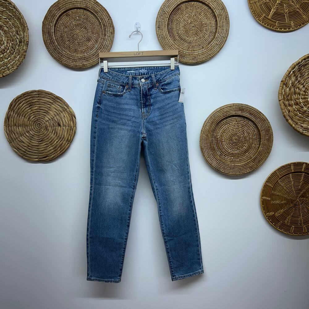 NEW Old Navy High Waist High Rise OG Straight Leg Jean Denim 2